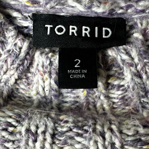 TORRID Women’s Lavender Pullover Turtleneck Pointelle Sweater Plus Size 2X - Picture 3 of 10